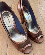 Marc by Marc Jacobs Patent Leather Peep Toe Heel US 8.5 Made in Italy