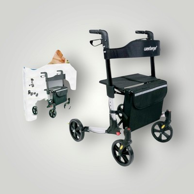Weinberger klappbarer Alu-Rollator, All-Inclusive, 7,3 kg, höhenverstellbar