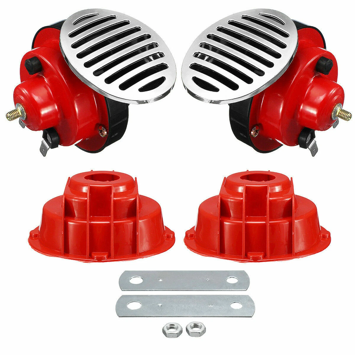 2x 12V 135DB Loud Dual Air Horn Kit Trumpet Freight Train Car Truck Boat RV