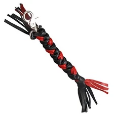Genuine Braided, RED and BLACK - Heavy Duty Lobster Claw Clasp Bikers KEYCHAIN
