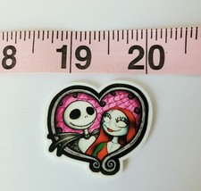 JACK AND SALLY LOVE XMAS Disney Badge Reel, Teacher, Nurse, ID Badge, Pink bloom