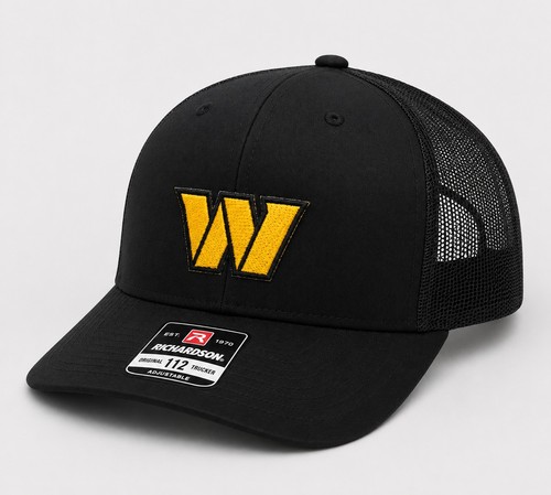 Washington Commamders Patch Richardson 112 Trucker Hat Black Snapback Custom