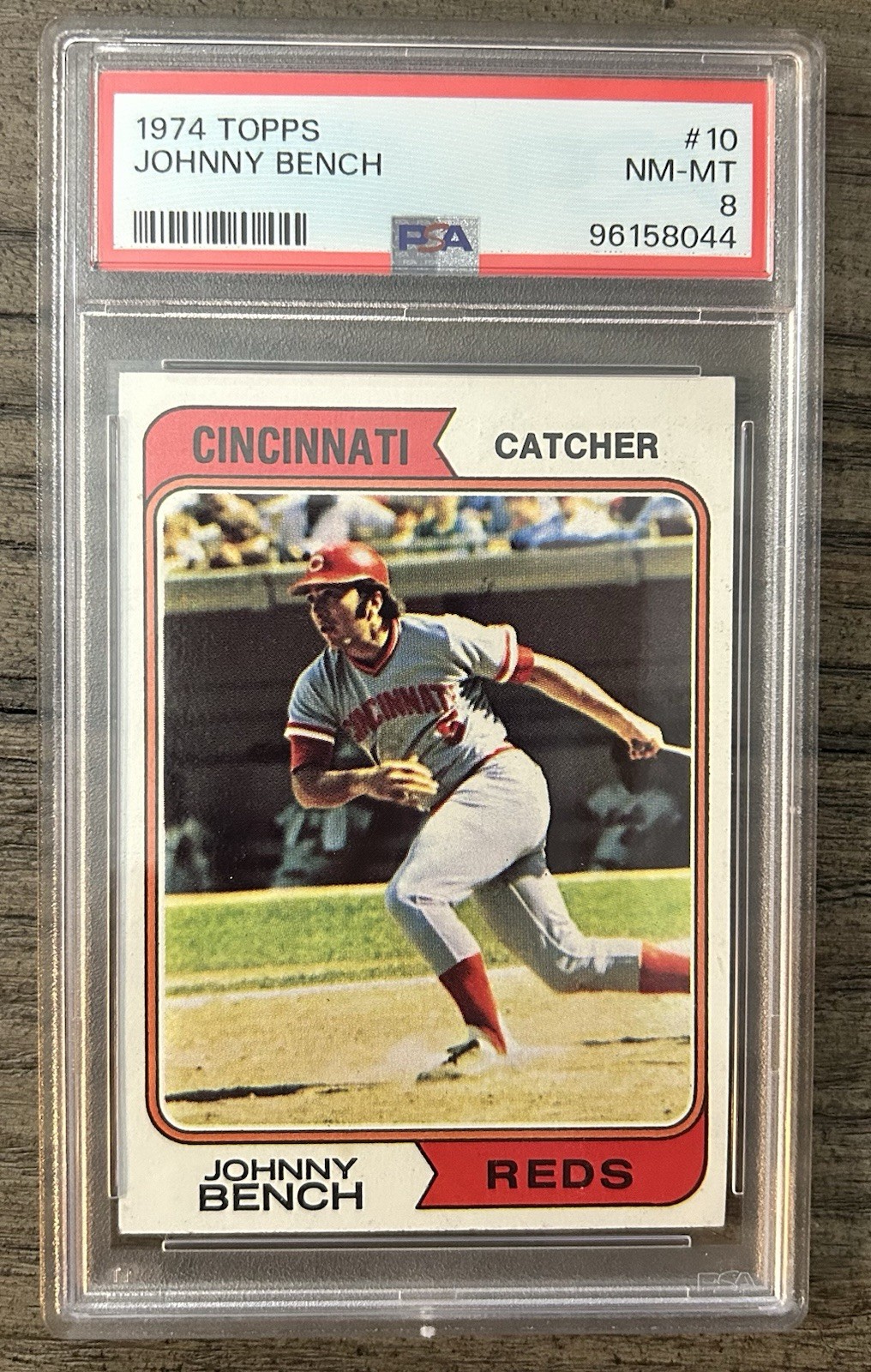 JOHNNY BENCH 1974 Topps #10 PSA 8 NM-Mint Reds