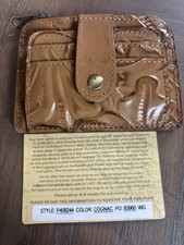Patricia Nash NWT CASSIS Tooled Leather ID & Credit Card Case RFID -Biscuit NWOT