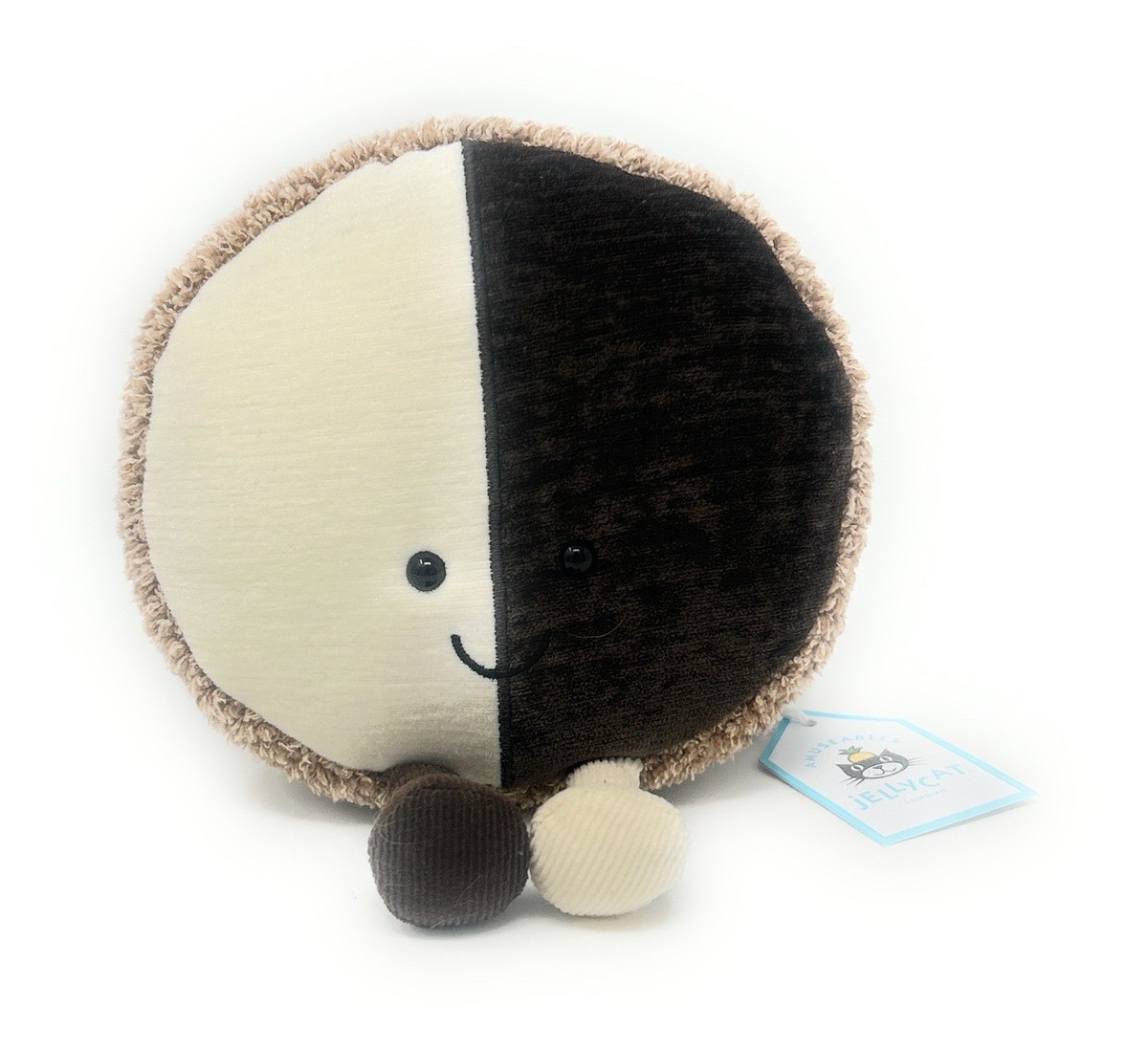 JELLYCAT Nibblechip NYC FAO Schwarz Diner Black & White Cookie for