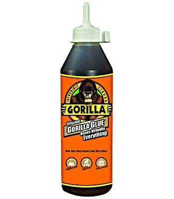 Gorilla Glue, Waterproof Polyurethane Glue, 18 Ounce Bottle, Brown, 1EA