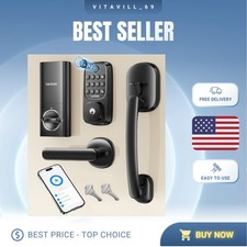 Sleek Wi-Fi Enabled Deadbolt with Fingerprint Voice Control Functionality