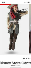 Disney Store Captain Jack Sparrow Caribbean Pirate INComplete Costume NO HAT 5pc