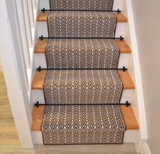 Brown Herringbone Stair Runner Rug For Stairs Very Long Stairways Carpet Rugs