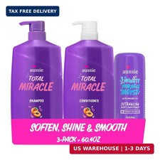 Aussie Total Miracle Hair Care Bundle: Shampoo, Conditioner, and 3 Minute Deep T
