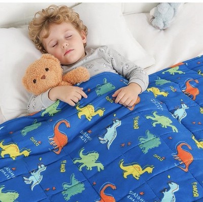 Kivik Weighted Blanket 7 LBS 41 x 60 Blue Dinosaur  New