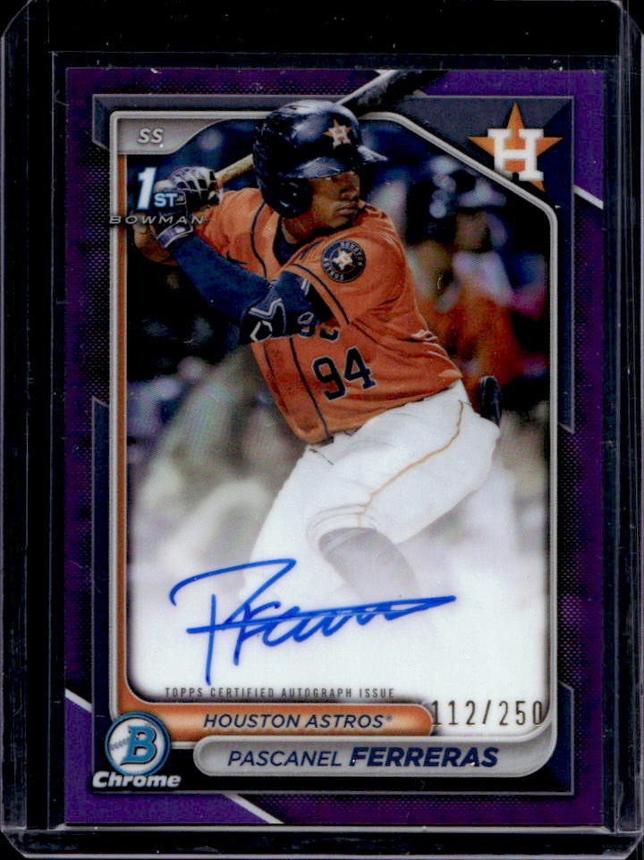 2024 Bowman Chrome Pascanel Ferreras Auto Purple Refractor 1st #112/250