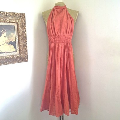 Aura Halter Midi Dress Orange Size XS