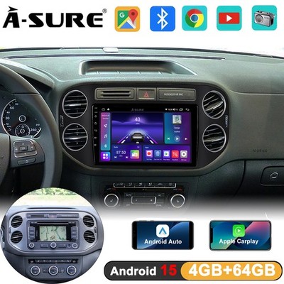 4+64G Android 14 Autoradio RDS Apple Carplay GPS Navi Für VW Tiguan 5N 2014-2016