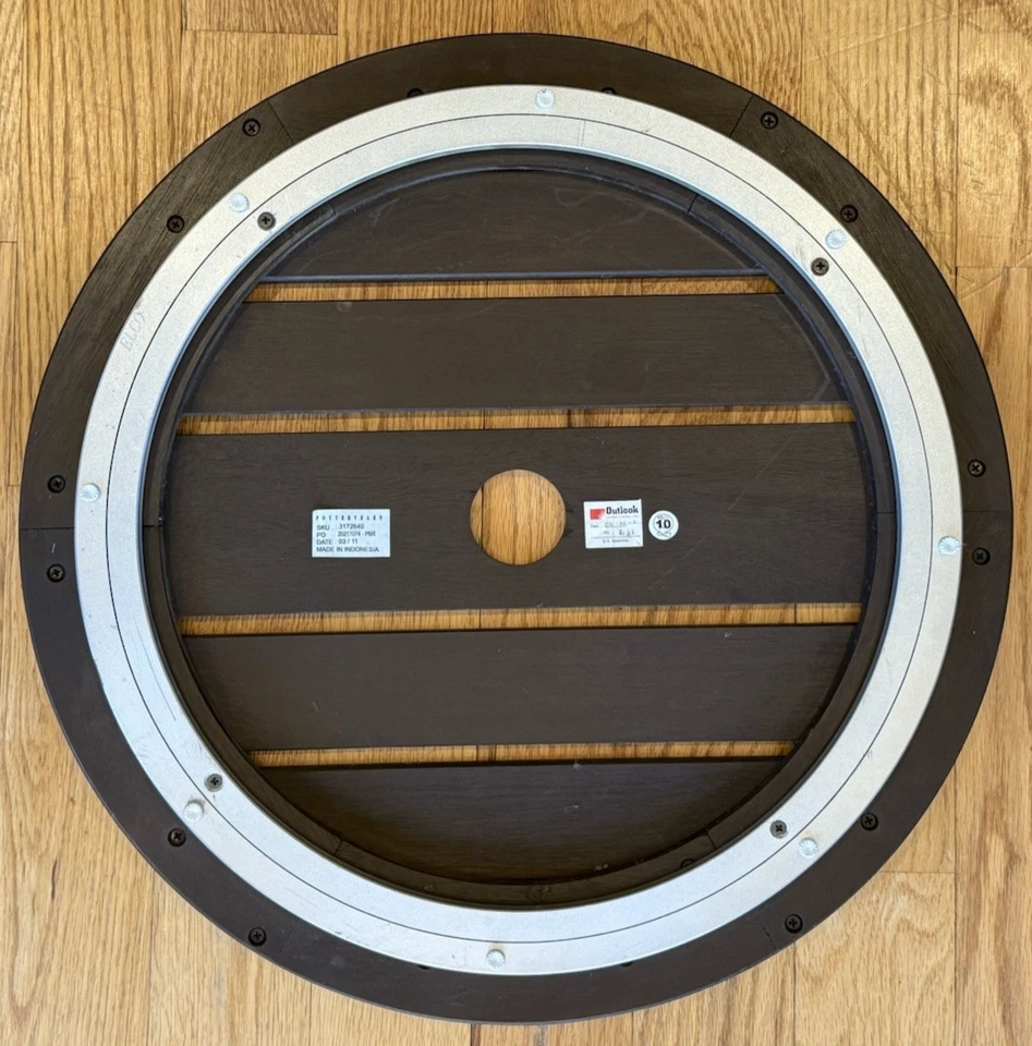 Pottery Barn Grande 20" Lazy Susan Madera Teñida Marrón con Agujero para Paraguas de 2" Foto 2 de 4