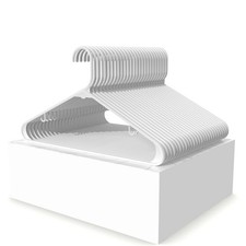 Clothes Hangers 20 Pack, Thick Plastic, Wardrobe Essentials, White