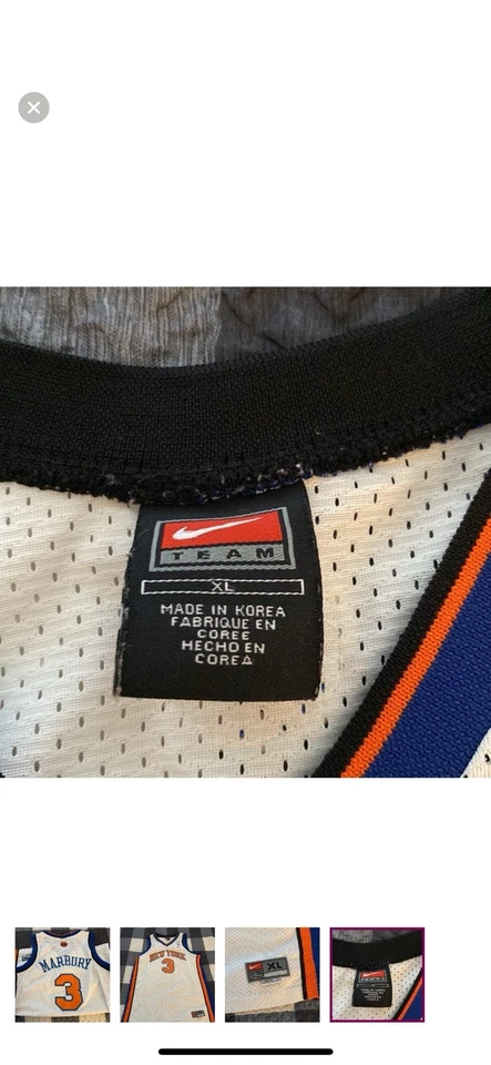Camiseta New York Knicks Stephon Marbury YOUTH Blanca XL Nike  Foto 4 de 4