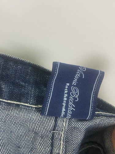 ROCK REPUBLIC VICTORIA BECKHAM Blue Women’s Y2K Rare Denim Flare Jean Size 27 - Picture 15 of 17