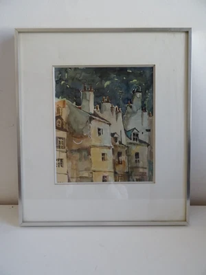 Ancien Tableau Vue de Corse Méditerranée Gouache signée A. Cavalieri signé - Photo 1/4