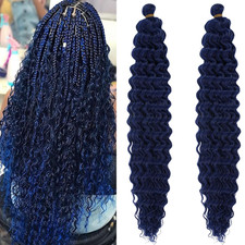 Water Deep Wave Curly Wavy Braiding Hair Pre Stretched Ocean Wave Crochet Hair N