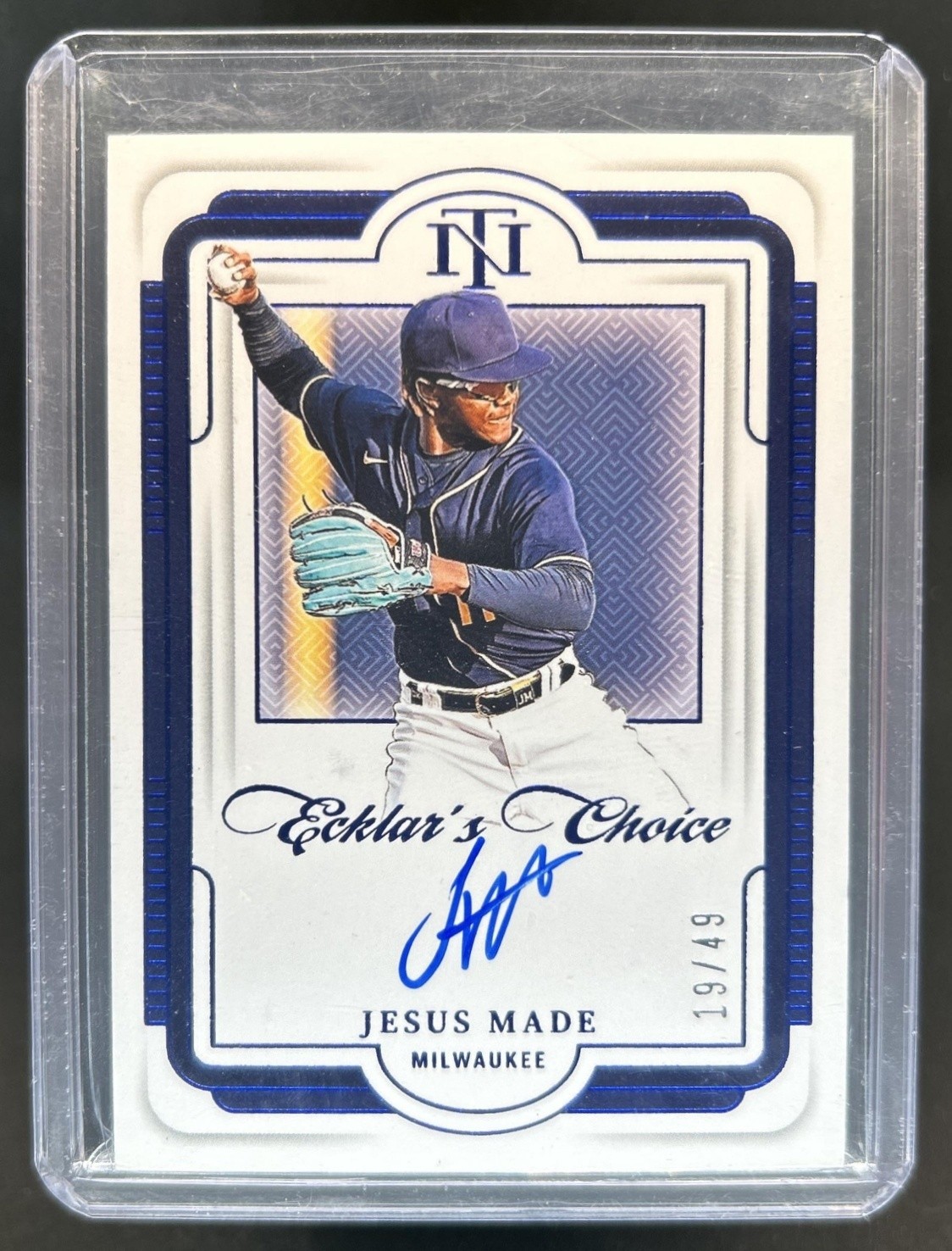 2025 National Treasures Jesus Made Ecklar's Choice Signatures Blue Auto #/49