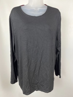 Chico s The Ultimate Tee Womens Large Gray Long Sleeve Stretch Soft Basic Top