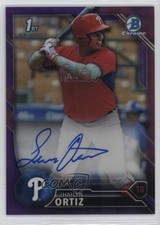 2016 Bowman Chrome Prospect Purple Refractor 76/250 Jhailyn Ortiz Auto 1i96