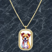 Stunning Cute Dog Puppy Pendant Necklace Image Design Charm Gold Tone Rare