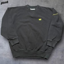 Vintage Masters Augusta National Sweatshirt Mens Medium Black Golf Crewneck 90s