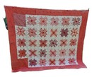 1940's Homemade Stitched Red Sawtooth Star Quilt 82×72 — photo 2