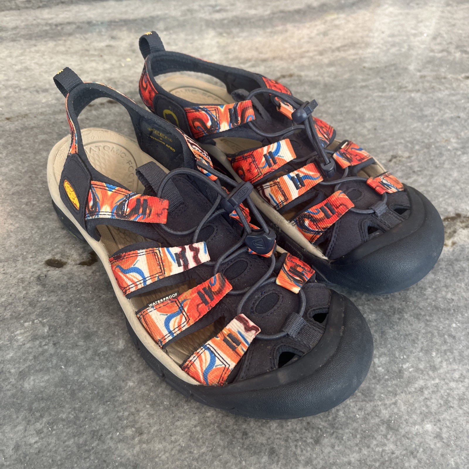 SANDALI KEEN UOMO NEWPORT RETRO GROOVY ARANCIONE NAVY taglia 9