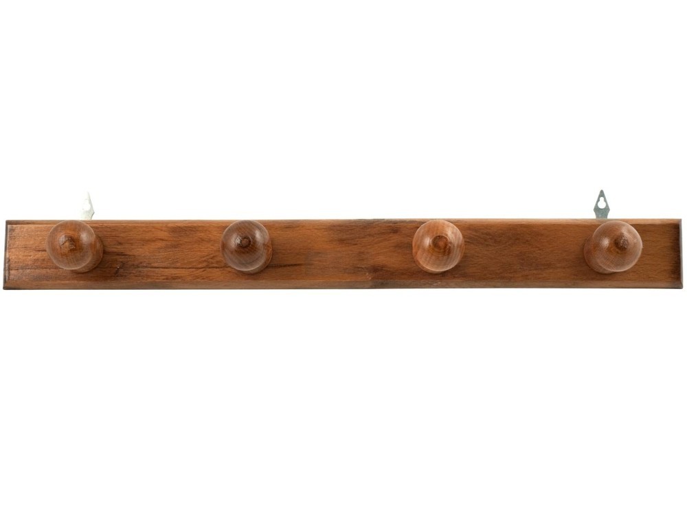 Wooden Walnut Coat Rack for 4 Hooks