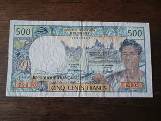 BILLET FRANCE PAPEETE TAHITI POLYNESIE 500F
