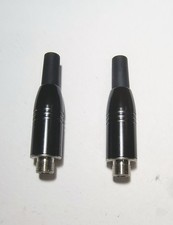 Pair 2 3.5mm 1/8" TRS Female Audio Screw On Locking Connectors