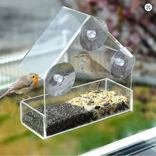 House Transparent Window Wild Bird Feeder Tray Garden Removable Suction Cups uk