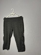 Game Time Women's M Dark Gray Capri Activewear Pants Stretch Pull On