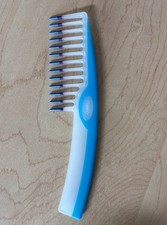 Vintage Goody Wide Tooth Detangle Hair Super Comb Handle Color Dip Blue White