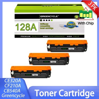 Greencycle 3PK CE320A Black Toner Fit For HP 128A Color Pro MFP CP1525nw CP1525n