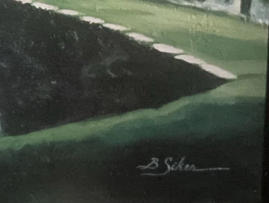 Bobby Sikes, Textured Augusta - “Morning Tee 12th Hole” Size 25” X 25” Bombay Co - Image 3 of 4