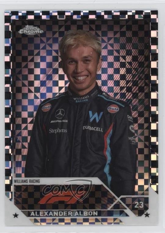 2023 Chrome Formula 1 F1 Drivers Checker Flag X-Fractor Alexander Albon #61 1a1r