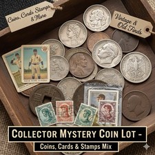 Lotto di monete, carte e oggetti da collezione - mix Stati Uniti e mondo • reperti vintage