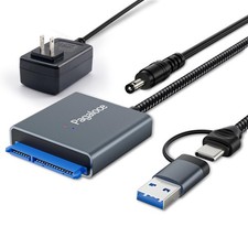 SATA to USB 3.0 USBC Adapter Nylon Braided Cable 2.5/3.5 SSD/HDD 12V 2A Power