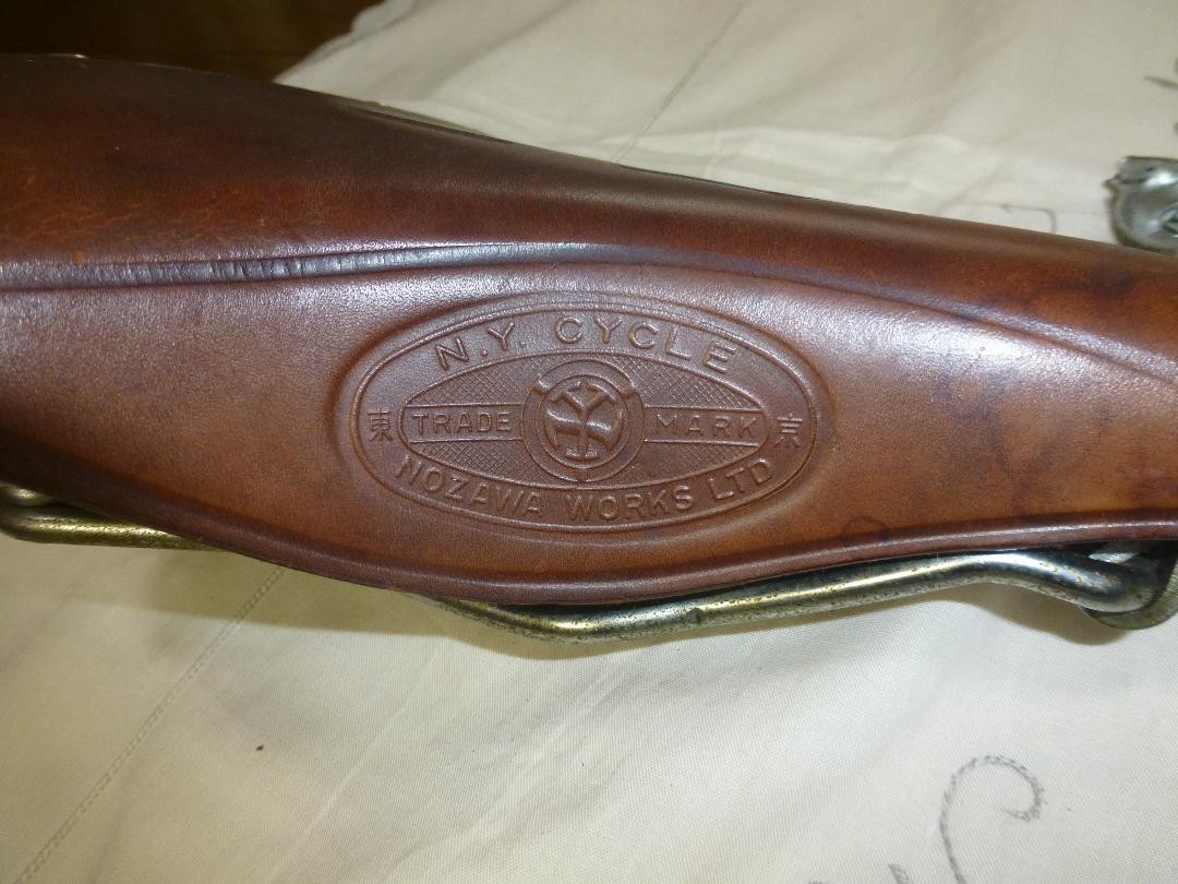 Vintage Nozawa Leather Bike Saddle Retro 50s Style Used Condition