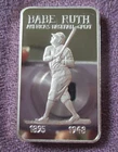 Babe Ruth -Baseball Great-  RARE M.E.M #ed   1 Troy Oz. .999 Fine Silver Bar