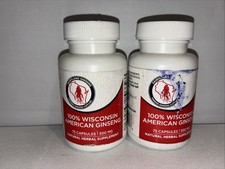 Lot Of 2-100 Wisconsin American Ginseng, 500 mg, 75 Capsules