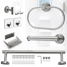 8 Piece Bathroom Hardware Accessories Set with 16" Towel Bar - Brushed Nickel