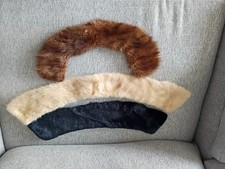 Lot of 3 Vintage Fur Collars Unknown Fur