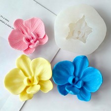 2pcs 3D Phalaenopsis Flower Silicone Candle Mold DIY Resin Soap Plaster Mold