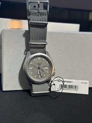 Seiko 5 Sports SRPG63K1 4R36 Automatic Watch Cement Grey Dial + 2 Straps