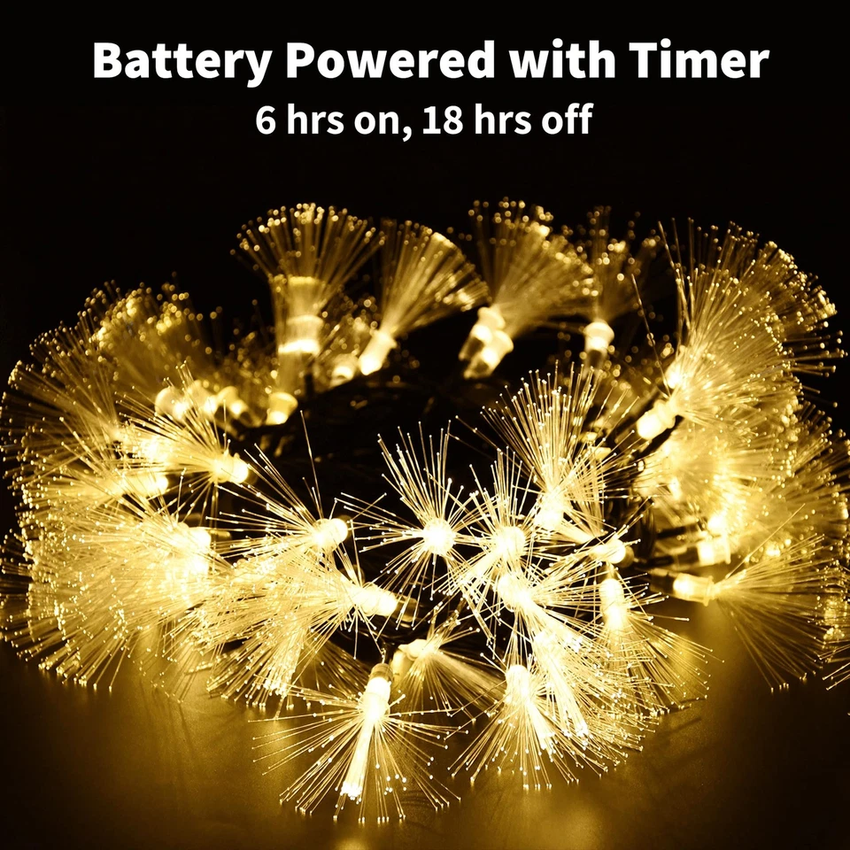 Fiber Optic Fairy Lights Battery Operated, 33FT 60 Mini Firework String Light... - Image 3 of 4